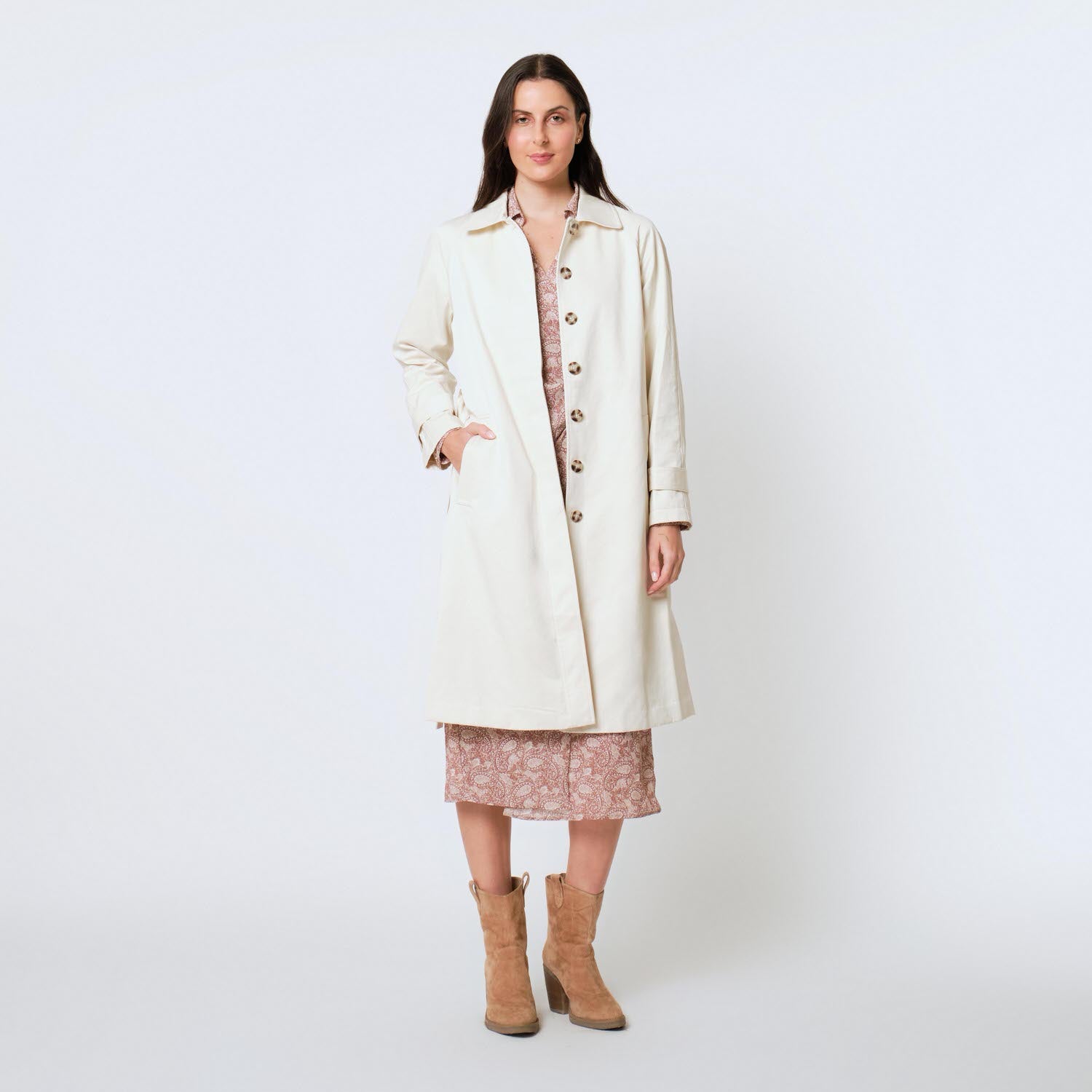 Abrigo Trench Hueso